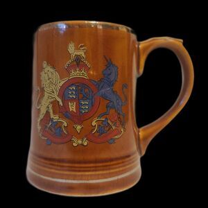 United Kingdom Crest Ceramic Beer Stein Vintage‎ Nasco Mug 4.75" RARE